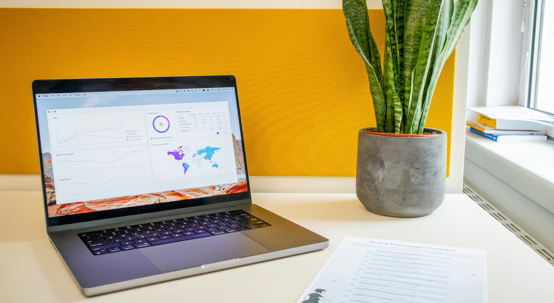 Laptop showing business analytics dashboard